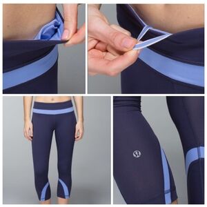 Lululemon Inspire Crop II Cadet Blue / Lullaby SZ: 6